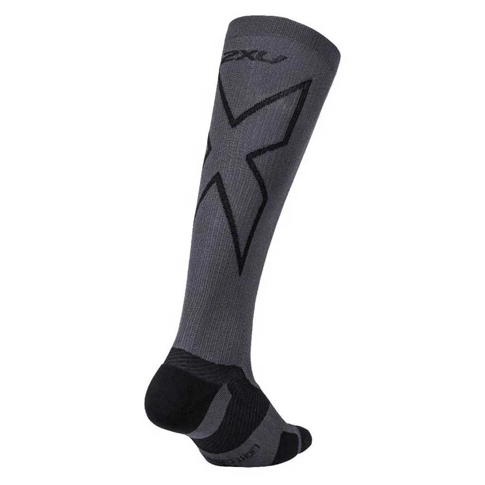2XU Vectr Light Cushion 30- Lange Sokker 37 Cm male, Titanium / black