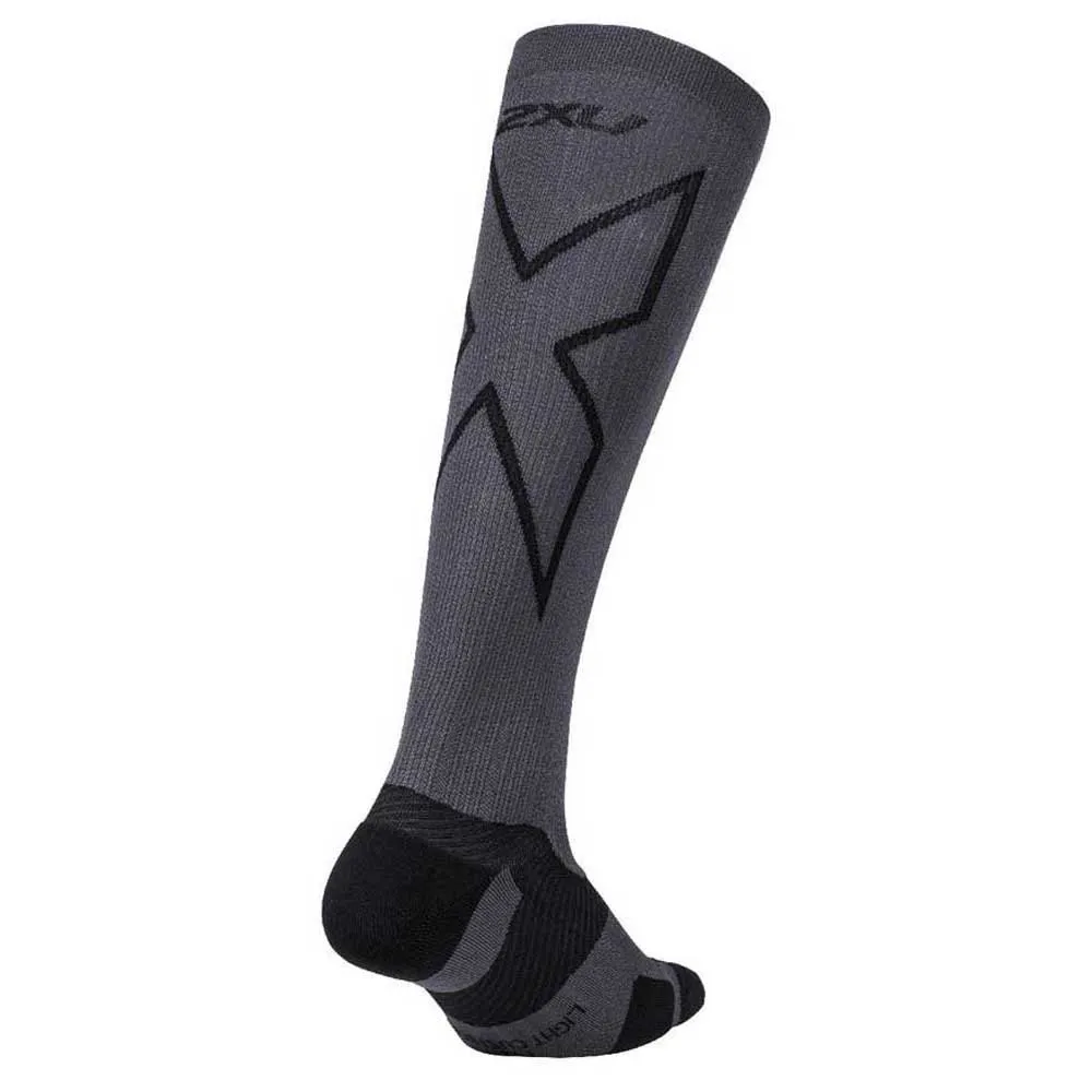 2XU Vectr Light Cushion 36- Lange Sokker 40 Cm male, Titanium / black