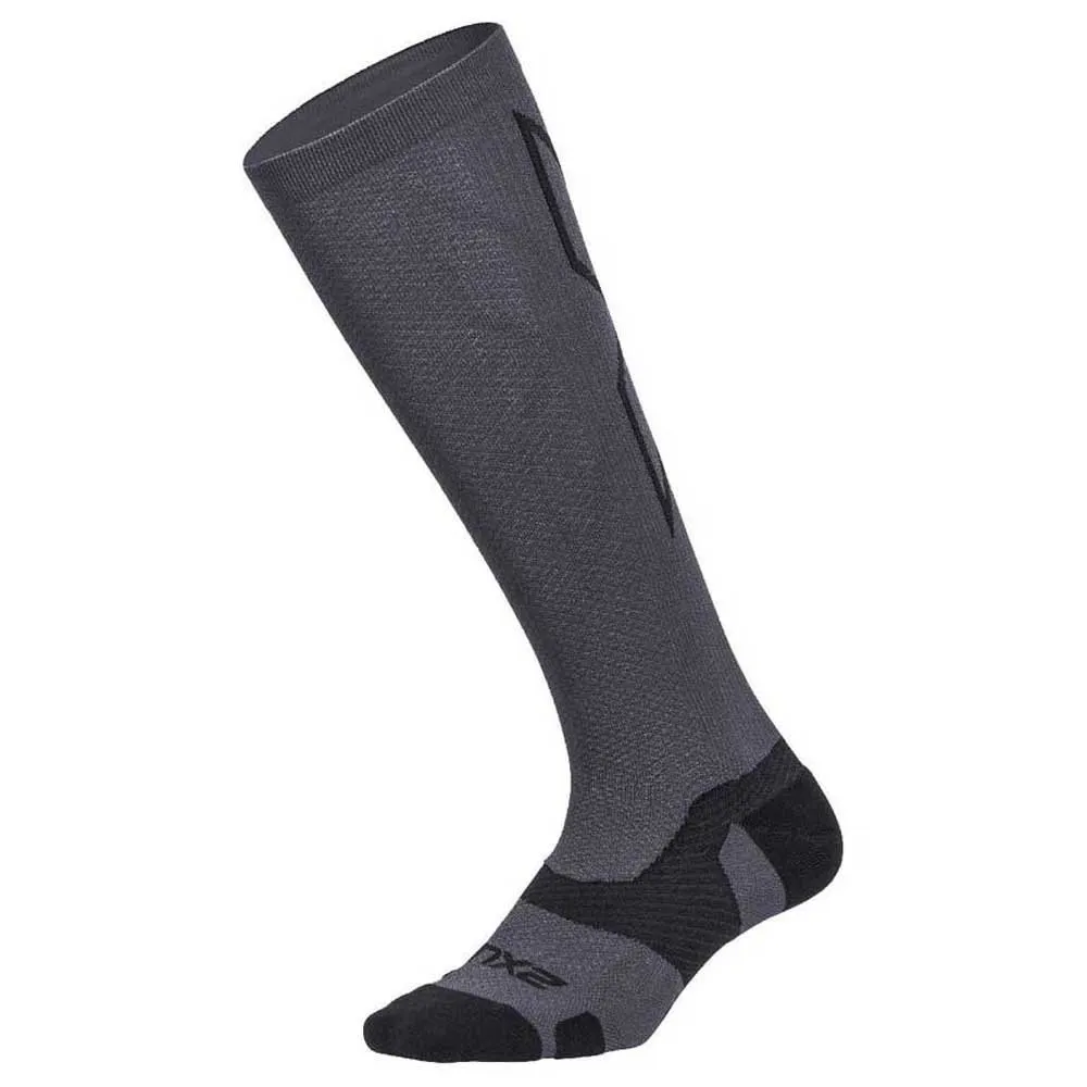 2XU Vectr Light Cushion 41- Lange Sokker 46 Cm male, Titanium / black