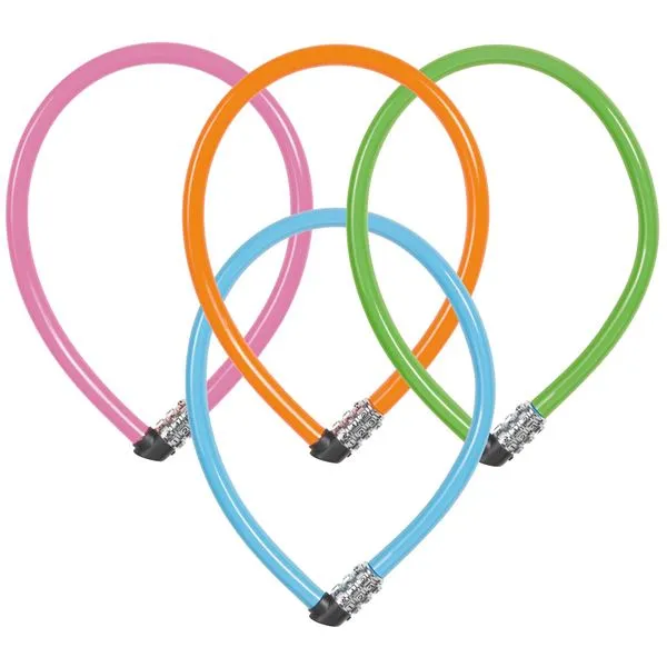 ABUS kabellås Kids 1100 55cm kode, Blå/grønn/oransje/rosa