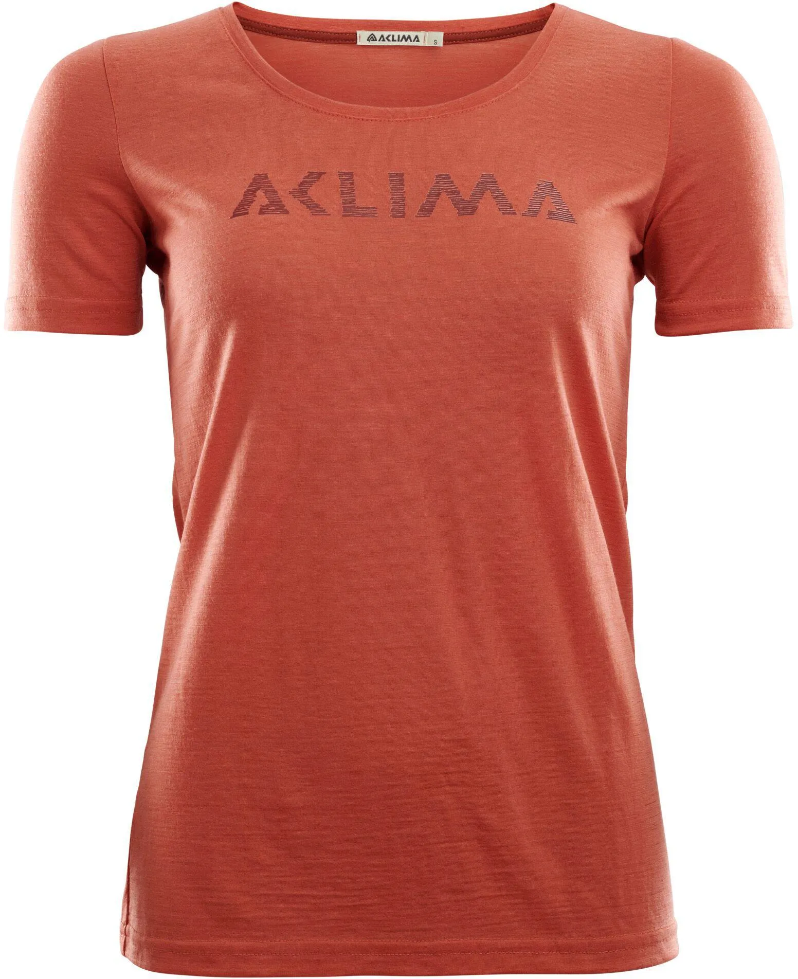Aclima Lightwool T-Shirt Logo Ws, Burnt sienna