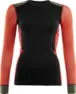 Aclima Women's WoolNet Hybrid Crew Neck Jet Black/Poinciana/Capulet Olive
