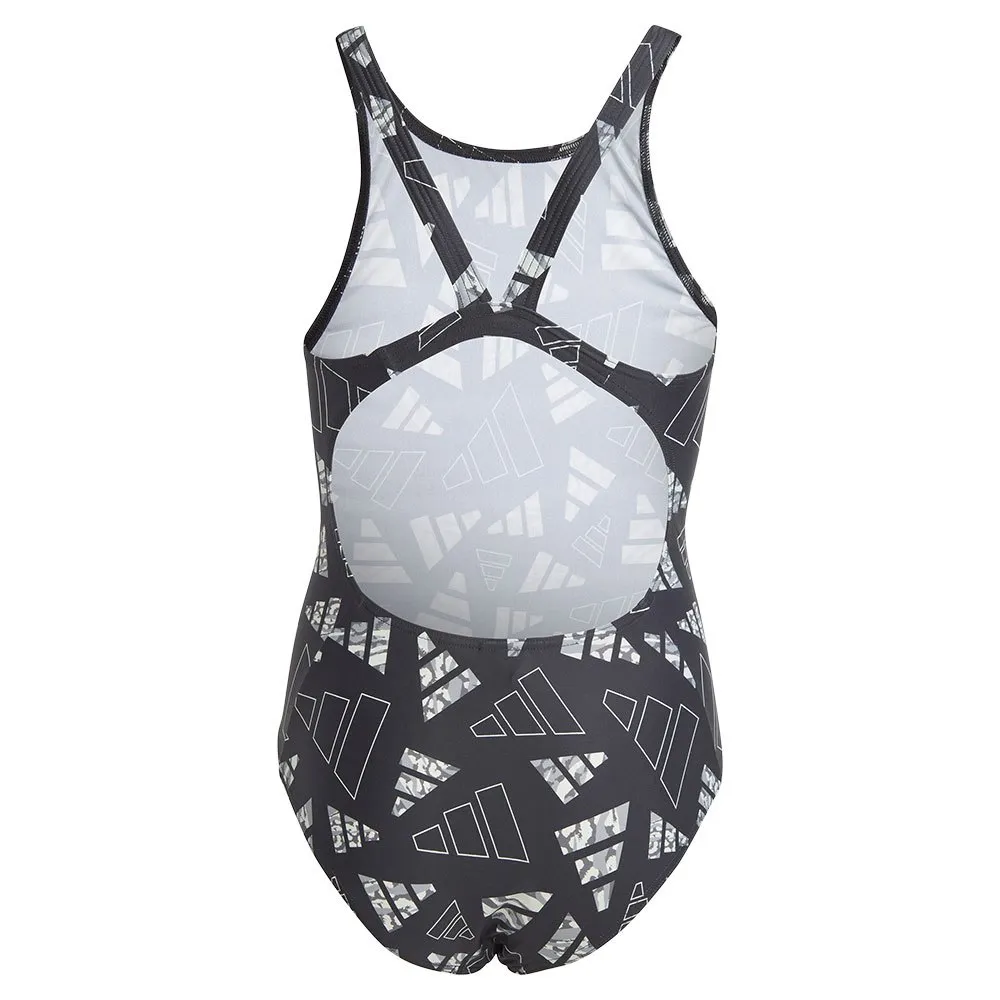 adidas 3 Bar Logo Graphic Badetøy female, Black / wonsil, 7-8Y