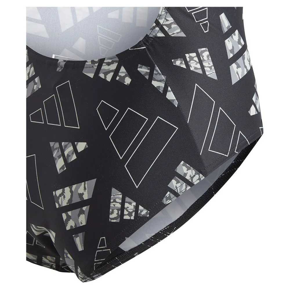 adidas 3 Bar Logo Graphic Badetøy female, Black / wonsil, 7-8Y