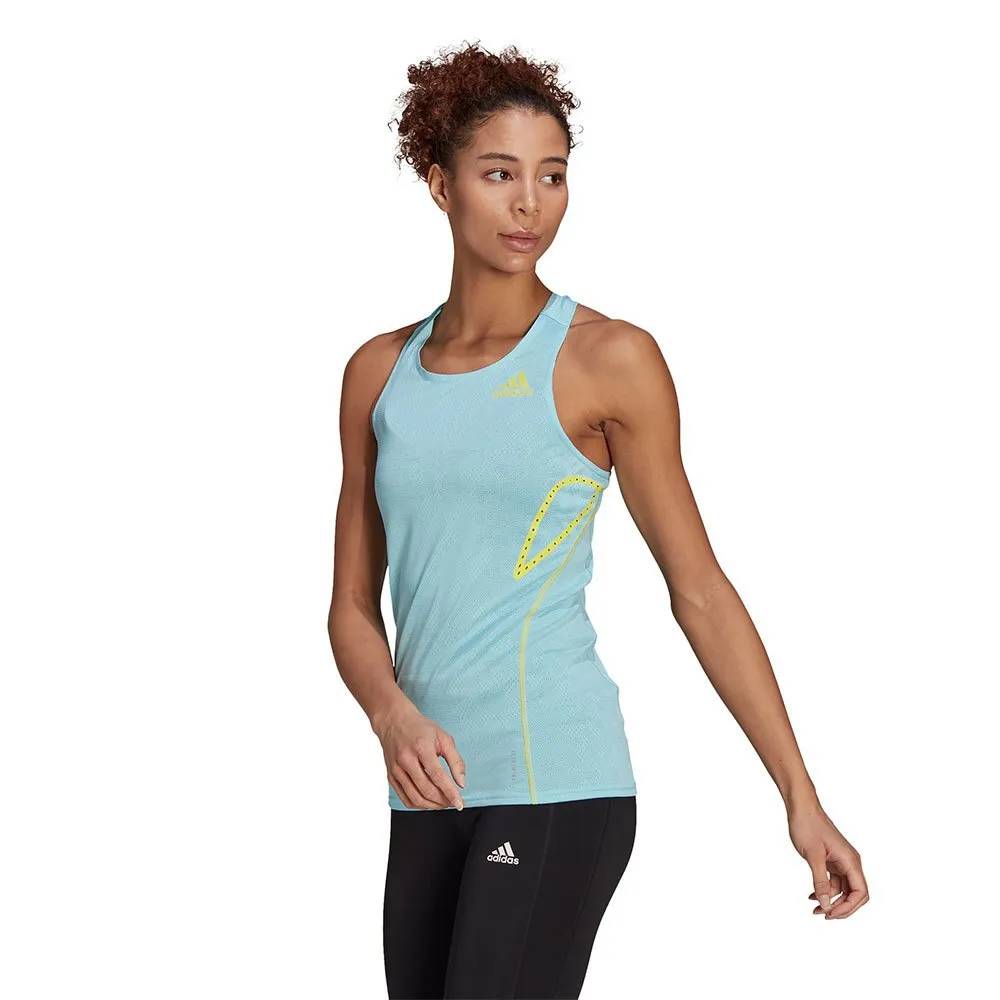 adidas Adizero Primeblue Ermeløs T-skjorte female, Hazy sky adidas Adizero Primeblue Ermeløs T-skjorte female, Hazy sky