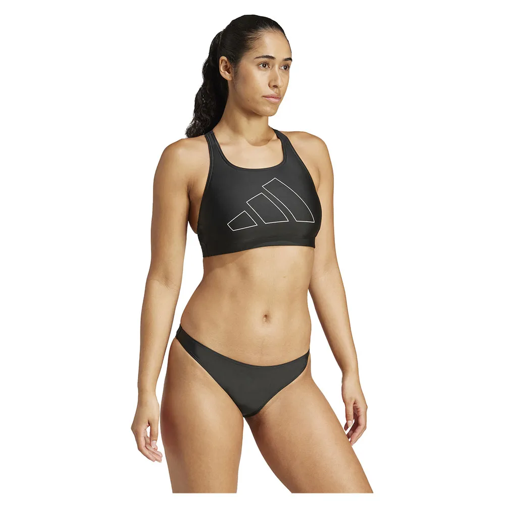 adidas Big Bars Y Back Bikinitopp female, Black / white, XS