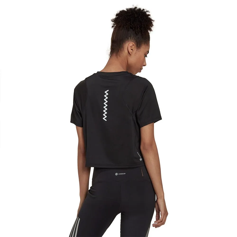 adidas Fast Crop Kortarmet T-skjorte female, Black adidas Fast Crop Kortarmet T-skjorte female, Black