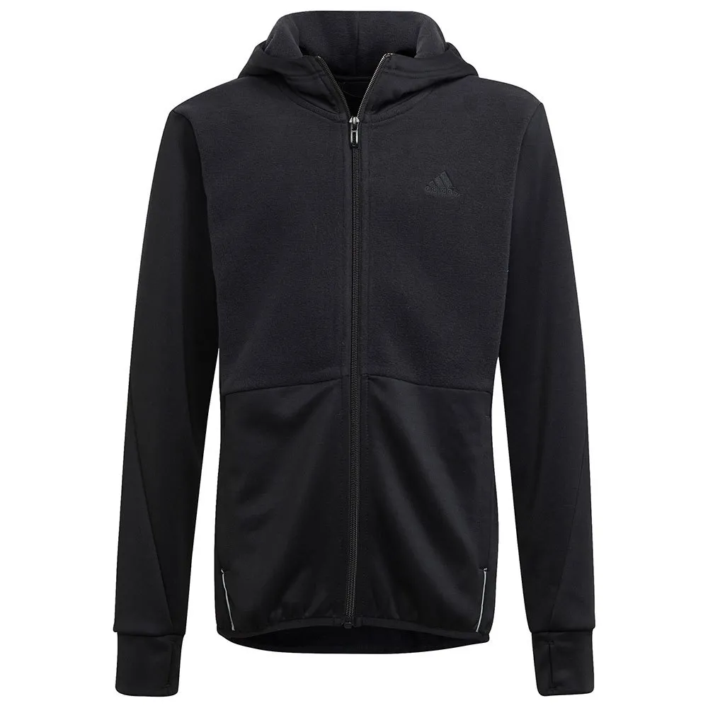 adidas Fl Fleecejakke Med Full Glidelås, Black, 3-4Y adidas Fl Fleecejakke Med Full Glidelås, Black, 3-4Y