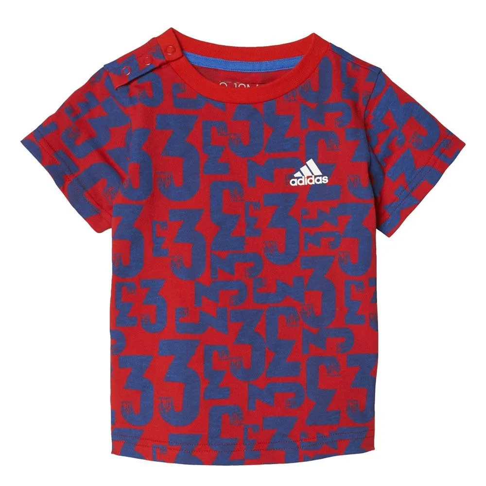 adidas I Summer Set Country Kortarmet T-skjorte male, Top scarlet / blue bottom blue / white