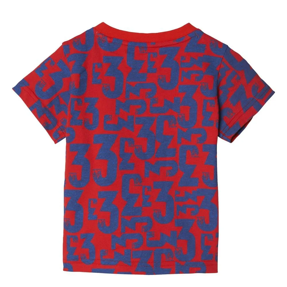 adidas I Summer Set Country Kortarmet T-skjorte male, Top scarlet / blue bottom blue / white