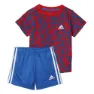adidas I Summer Set Country Kortarmet T-skjorte male, Top scarlet / blue bottom blue / white