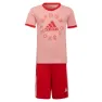 adidas Logo Kortskjorte Sett, Glory pink / vivid red / vivid red s21 / white, 5-6Y