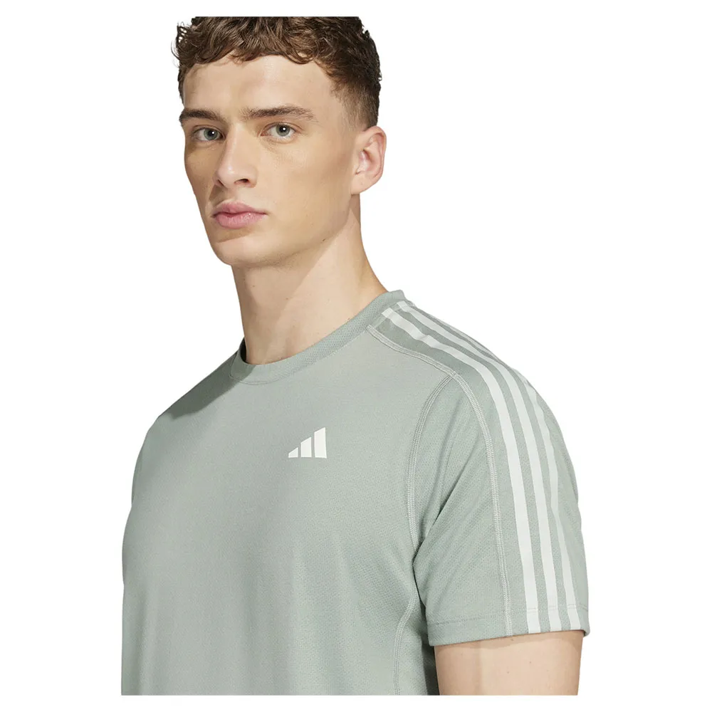 adidas Own The Run 3 Stripes Kortarmet T-skjorte male adidas Own The Run 3 Stripes Kortarmet T-skjorte male