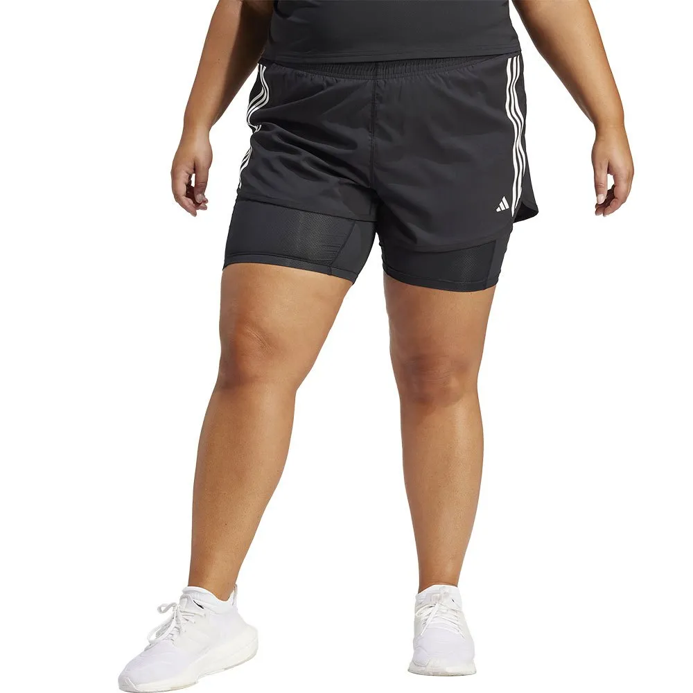 adidas Own The Run Excite 3 Stripes 2-i-1 Shorts female adidas Own The Run Excite 3 Stripes 2-i-1 Shorts female