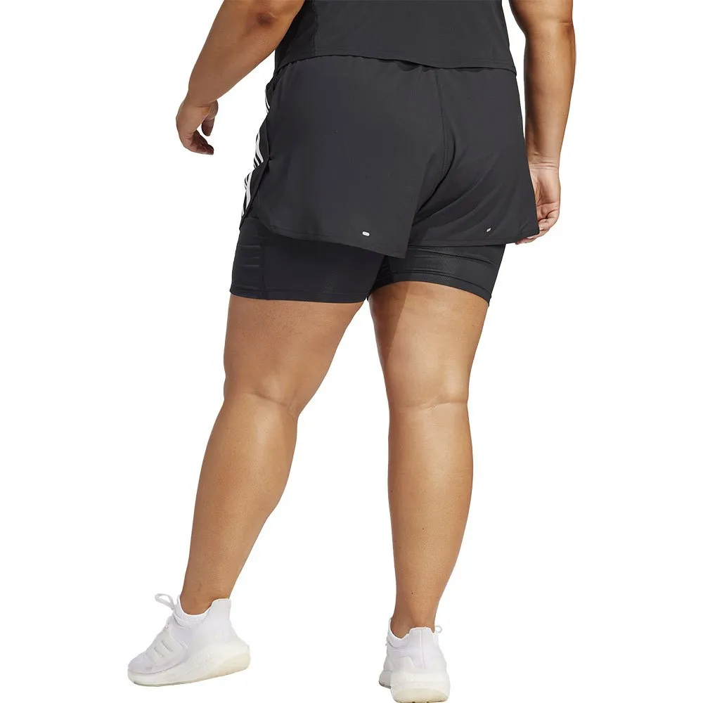 adidas Own The Run Excite 3 Stripes 2-i-1 Shorts female adidas Own The Run Excite 3 Stripes 2-i-1 Shorts female