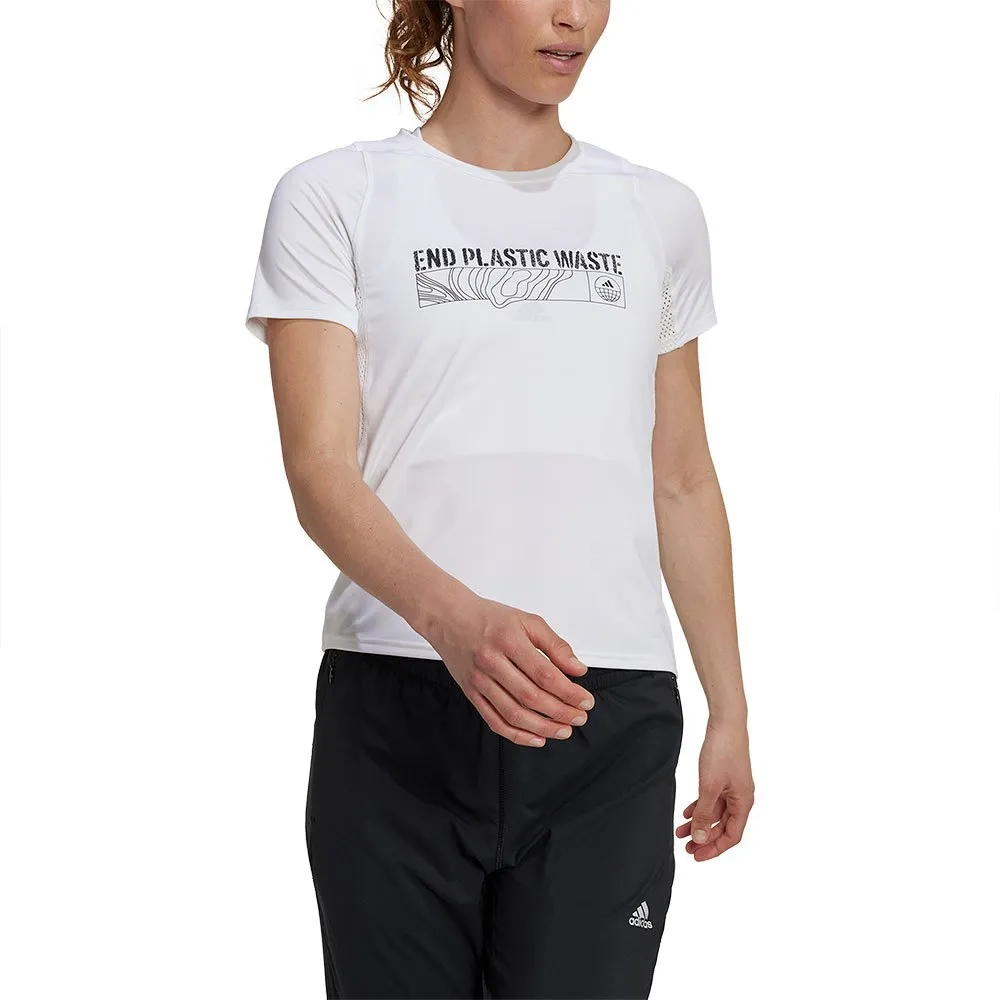 adidas Parley Run Fast Kortarmet T-skjorte female, White adidas Parley Run Fast Kortarmet T-skjorte female, White