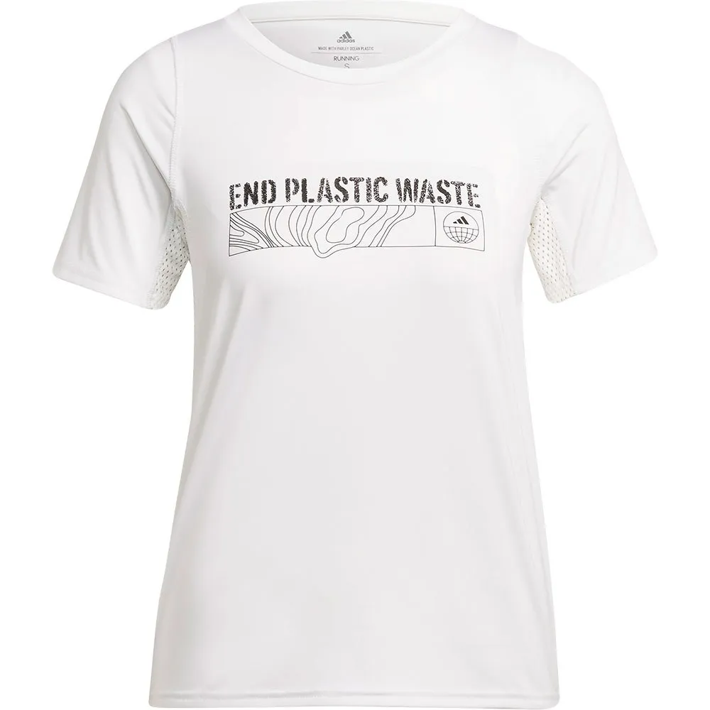 adidas Parley Run Fast Kortarmet T-skjorte female, White adidas Parley Run Fast Kortarmet T-skjorte female, White