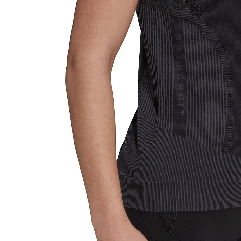 adidas Primeknit Kortarmet T-skjorte female, Black / dgh solid grey