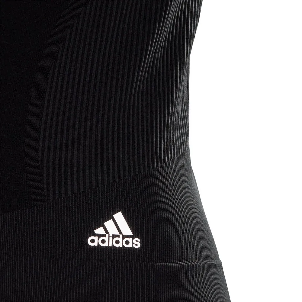 adidas Primeknit Kortarmet T-skjorte female, Black / dgh solid grey