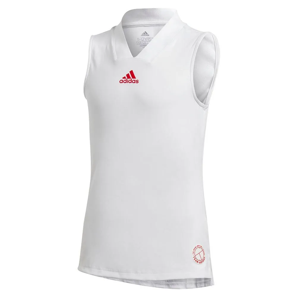 adidas Q3 Match Ermeløs T-skjorte, White / scarlet, 7-8Y adidas Q3 Match Ermeløs T-skjorte, White / scarlet, 7-8Y