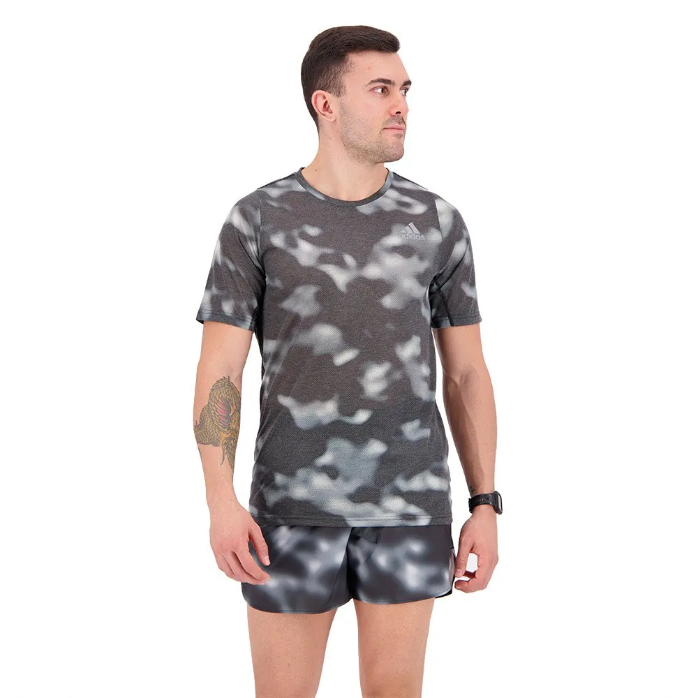 adidas Run Icons Aop Kortarmet T-skjorte male
