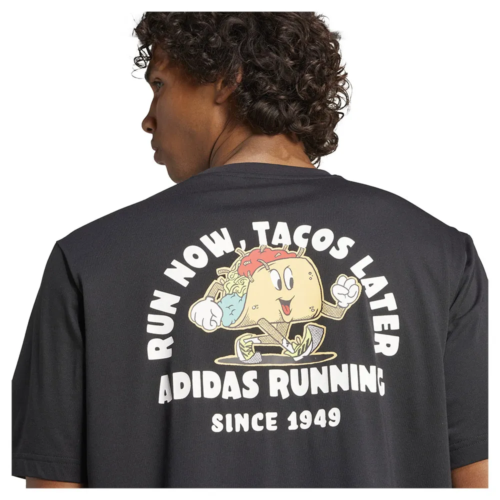 adidas Running Tacos Later Graphic Kortarmet T-skjorte male