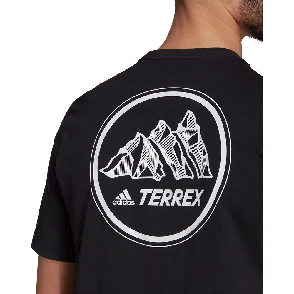 adidas Terrex Better Cotton Mountain Graphic Kortarmet T-skjorte, Black adidas Terrex Better Cotton Mountain Graphic Kortarmet T-skjorte, Black