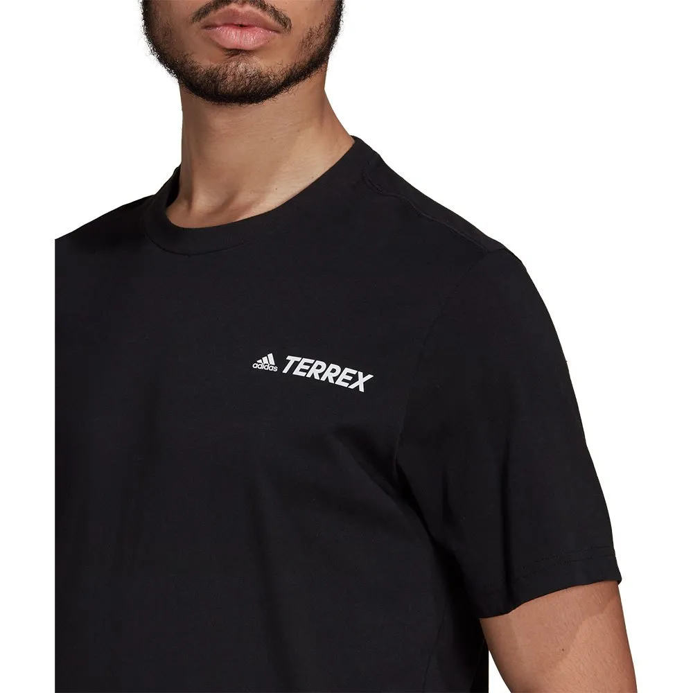 adidas Terrex Better Cotton Mountain Graphic Kortarmet T-skjorte, Black adidas Terrex Better Cotton Mountain Graphic Kortarmet T-skjorte, Black