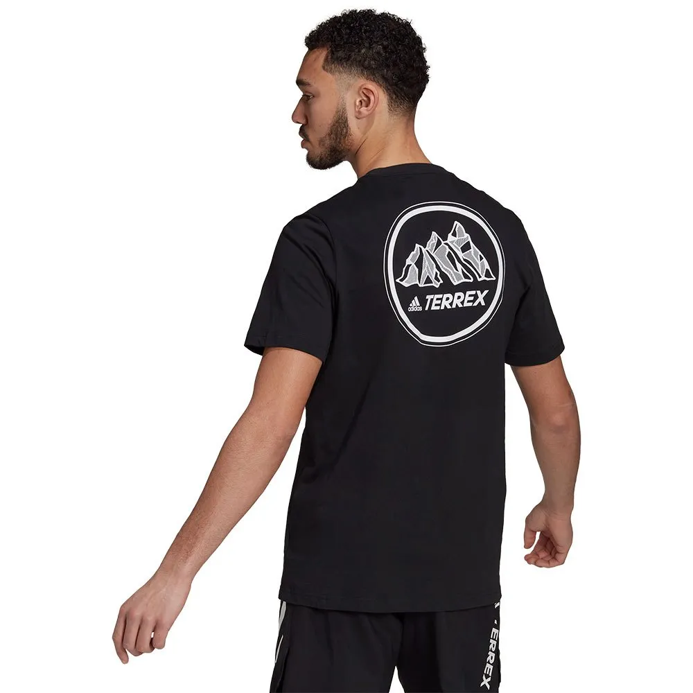 adidas Terrex Better Cotton Mountain Graphic Kortarmet T-skjorte, Black adidas Terrex Better Cotton Mountain Graphic Kortarmet T-skjorte, Black