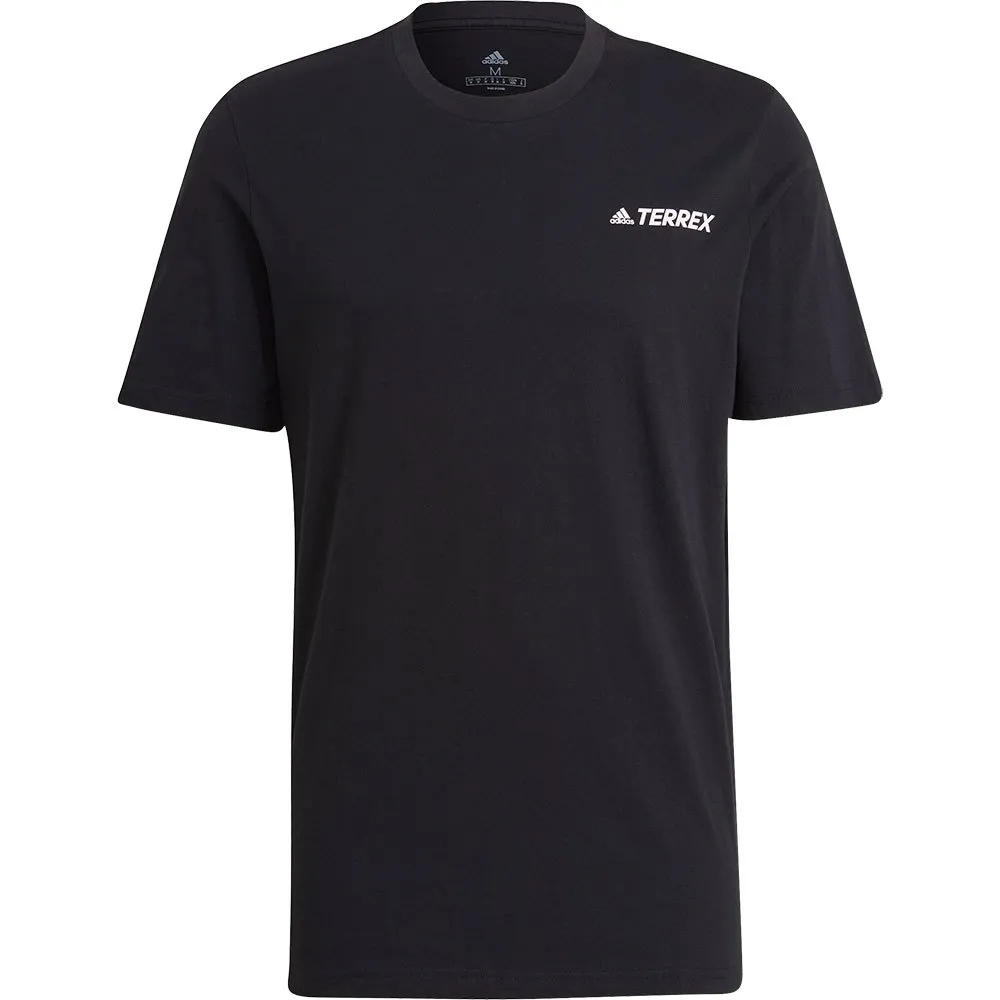 adidas Terrex Better Cotton Mountain Graphic Kortarmet T-skjorte, Black adidas Terrex Better Cotton Mountain Graphic Kortarmet T-skjorte, Black
