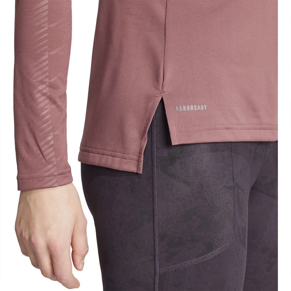 adidas Terrex Multi Halv Glidelås Langarmet T-skjorte, Quiet crimson adidas Terrex Multi Halv Glidelås Langarmet T-skjorte, Quiet crimson