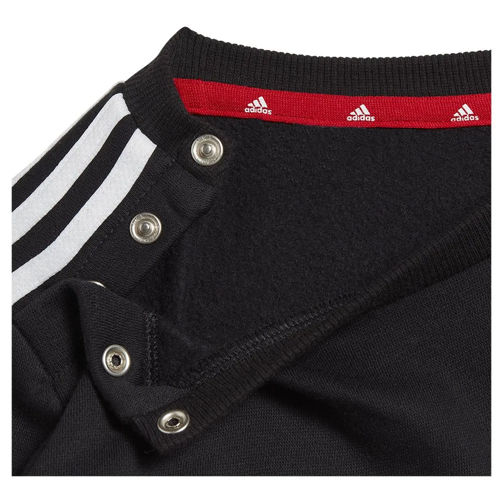 adidas Tiberio 3 Stripes Colorblock Langarmet Sett, Black / white / betsca, 0-3MON adidas Tiberio 3 Stripes Colorblock Langarmet Sett, Black / white / betsca, 0-3MON
