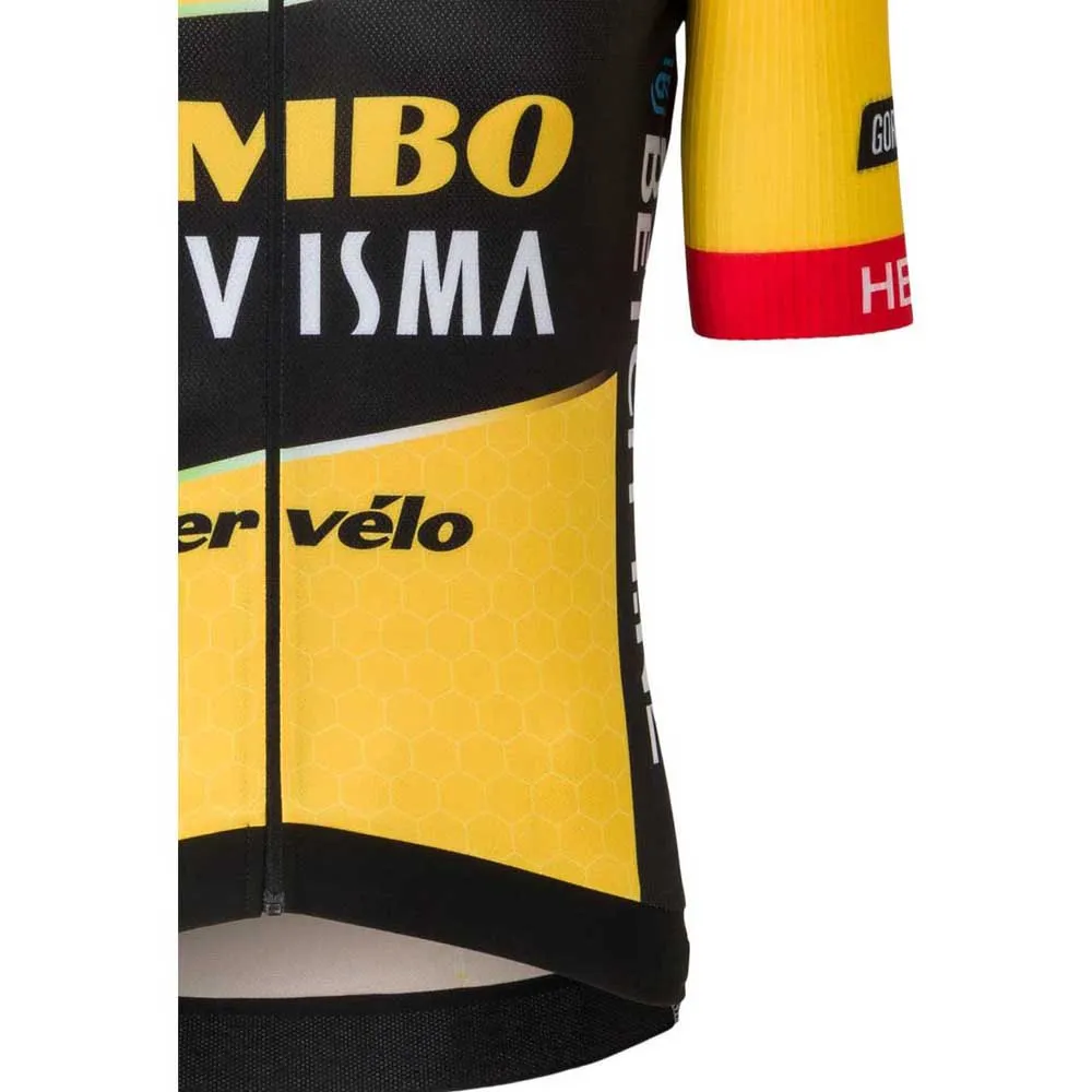 AGU Jumbo-visma Premium Replica 2023 Kort Ermet Trøye, Black / yellow