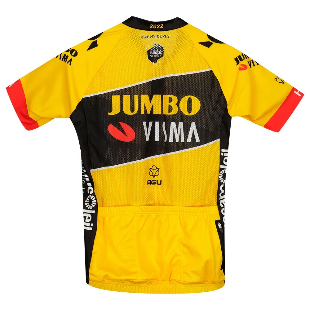 AGU Jumbo-visma Replica Kort Ermet Trøye, Black / yellow