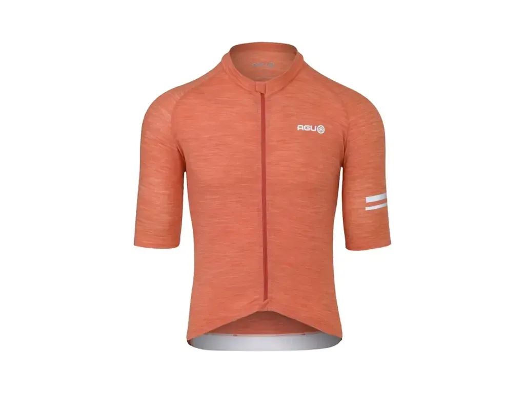 AGU Merino Performance sykkeltrøye korte armer sunset orange herre AGU Merino Performance sykkeltrøye korte armer sunset orange herre