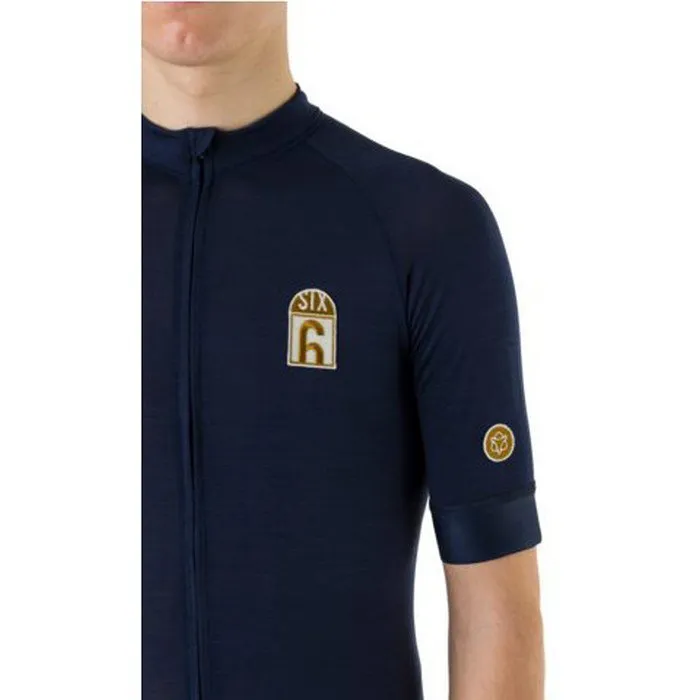 AGU Solid Merino Six6 Kort Ermet Trøye, Deep blue, XL