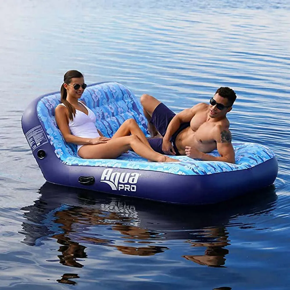 Aguapro Ultra Polstret 2 Personers Komfortlounge unisex, Blue / white, 127 x 163cm Aguapro Ultra Polstret 2 Personers Komfortlounge unisex, Blue / white, 127 x 163cm