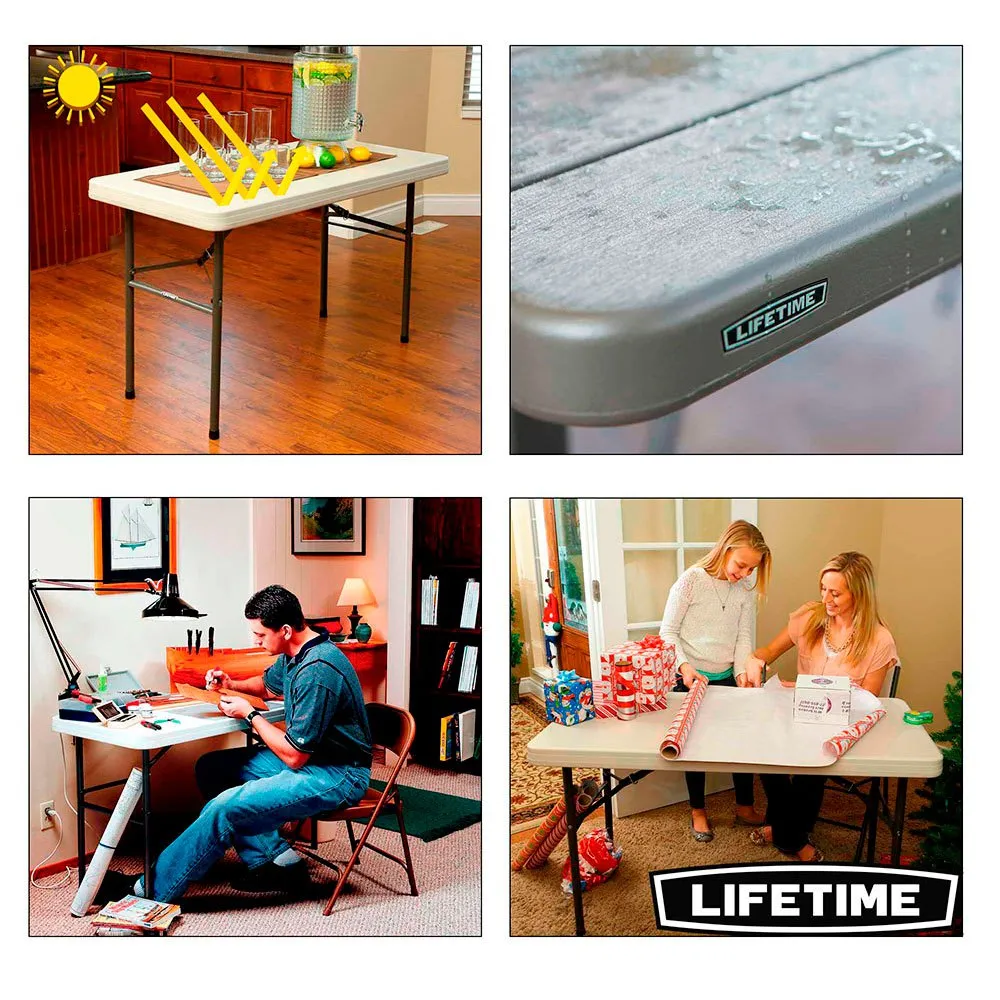 Aktive 121.5x61x74 Cm Folding Bord, Brown, One Size