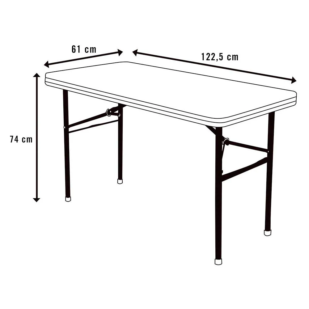 Aktive 121.5x61x74 Cm Folding Bord, Brown, One Size