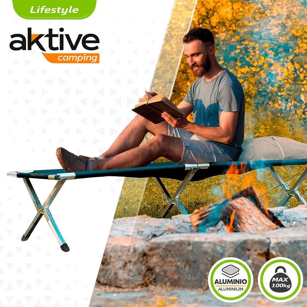 Aktive 190x64 Cm Camping Seng, Black, One Size