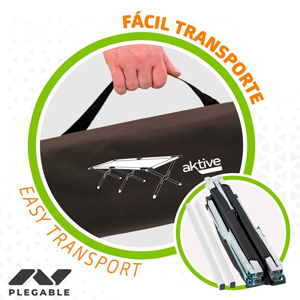 Aktive 190x64 Cm Camping Seng, Black, One Size