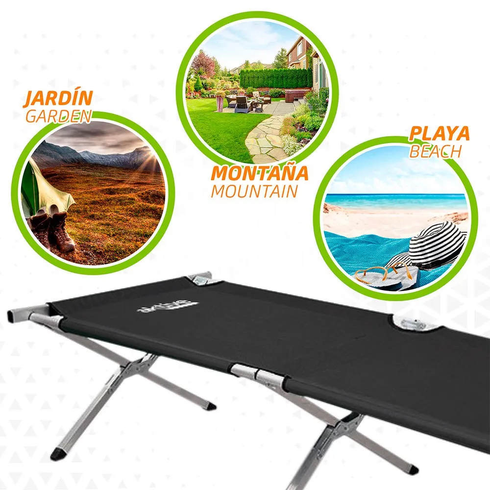 Aktive 190x64 Cm Camping Seng, Black, One Size