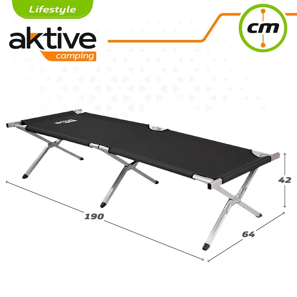 Aktive 190x64 Cm Camping Seng, Black, One Size