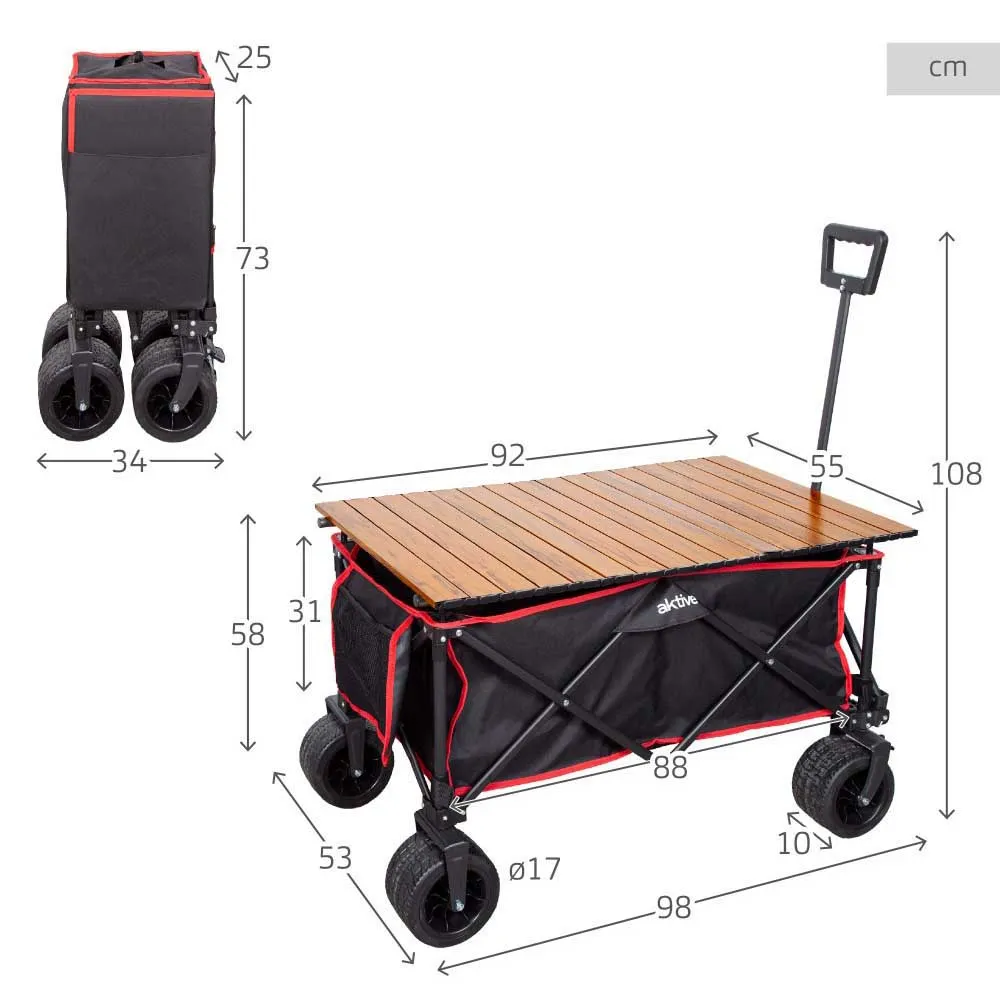 Aktive 360º Sammenleggbart Vognbord unisex, Black / red, One Size