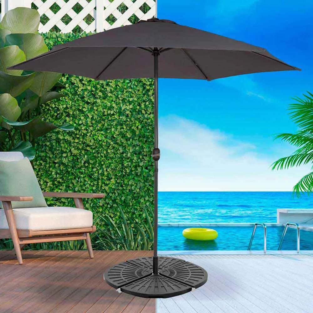 Aktive 4-delt Rundt Påfyllbar Parasollfot unisex, Black, 48 x 48 x 7.5cm