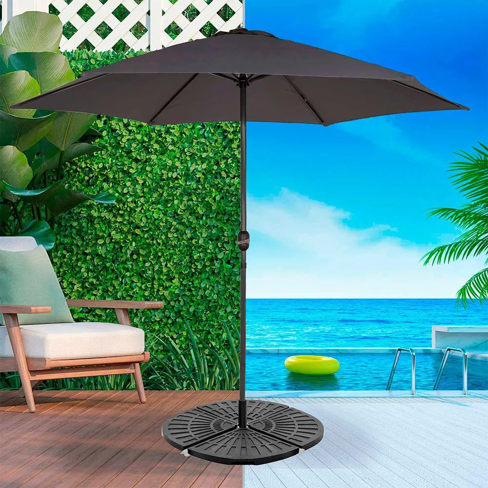 Aktive 4-delt Rundt Påfyllbar Parasollfot unisex, Black, 48 x 48 x 7.5cm