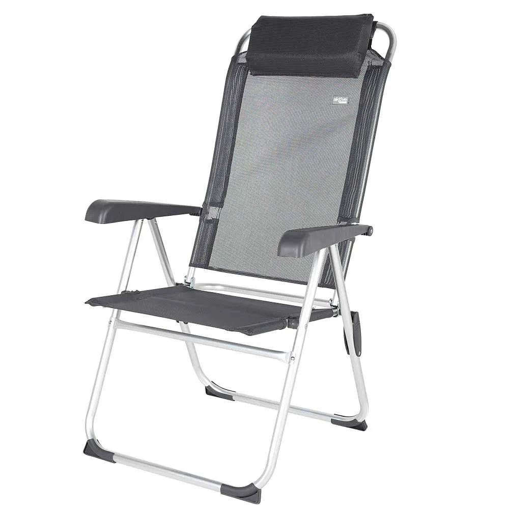 Aktive 44.5x55x103 Cm Aluminium Multiposisjons Sammenleggbar Stol unisex, Grey, One Size
