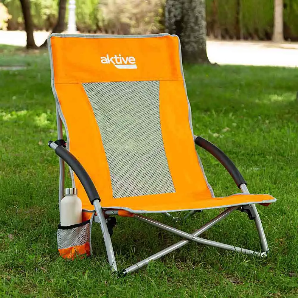 Aktive 46x51x67 Cm Lav Aluminiums Sammenleggbar Stol unisex, Orange, One Size