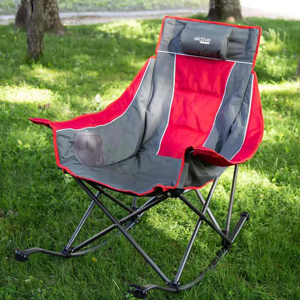 Aktive 57x100x97 Cm Rocking Stol, Grey / red, One Size