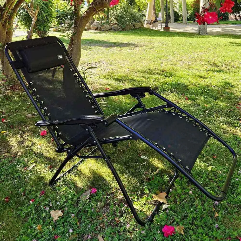 Aktive 61142 Sammenleggbar Stol 0 Tyngdekraft Multiposisjon unisex, Black, One Size